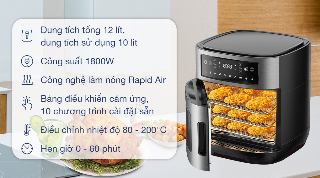 Nồi chiên không dầu 12L KG12AF1A Kangaroo