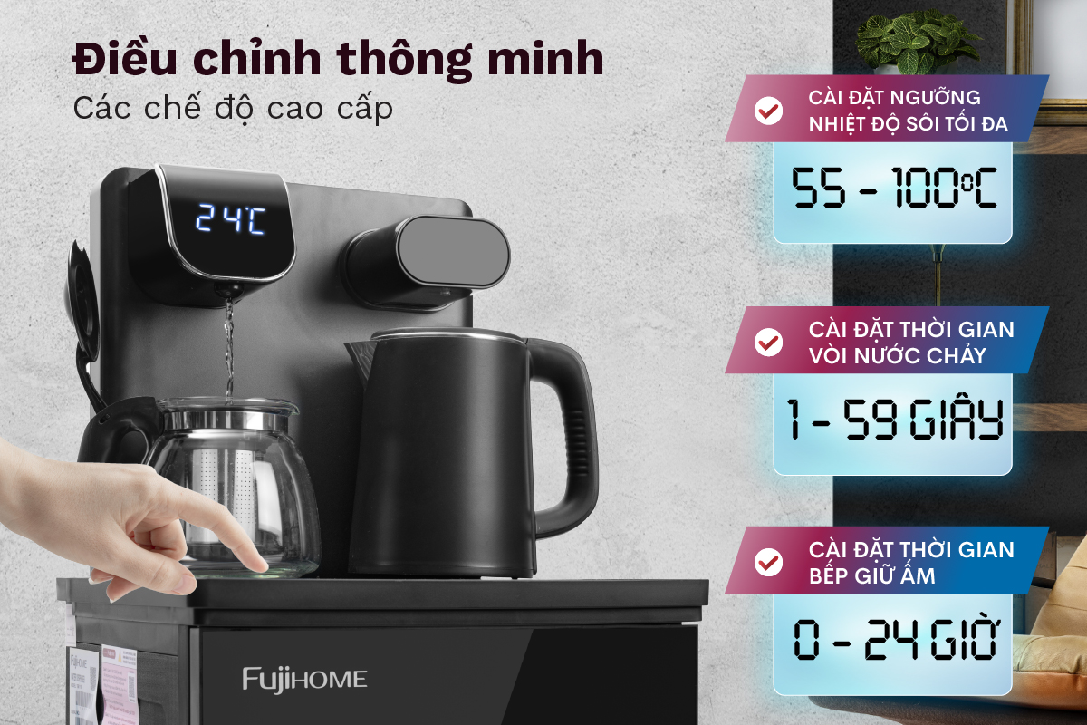 Cây nước nóng lạnh kết hợp bàn pha trà 2